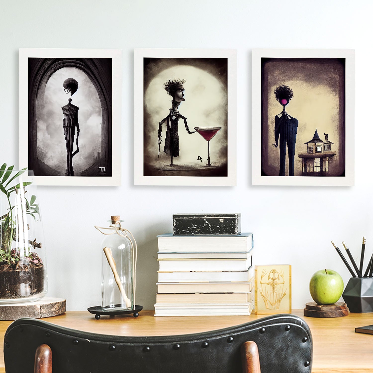 Burton style Animal Illustrations and Posters inspired by Burton's Dark and Goth art Interior Design and Decoration Sets Collection 27-Artwork-Nacnic-Nacnic Estudio SL