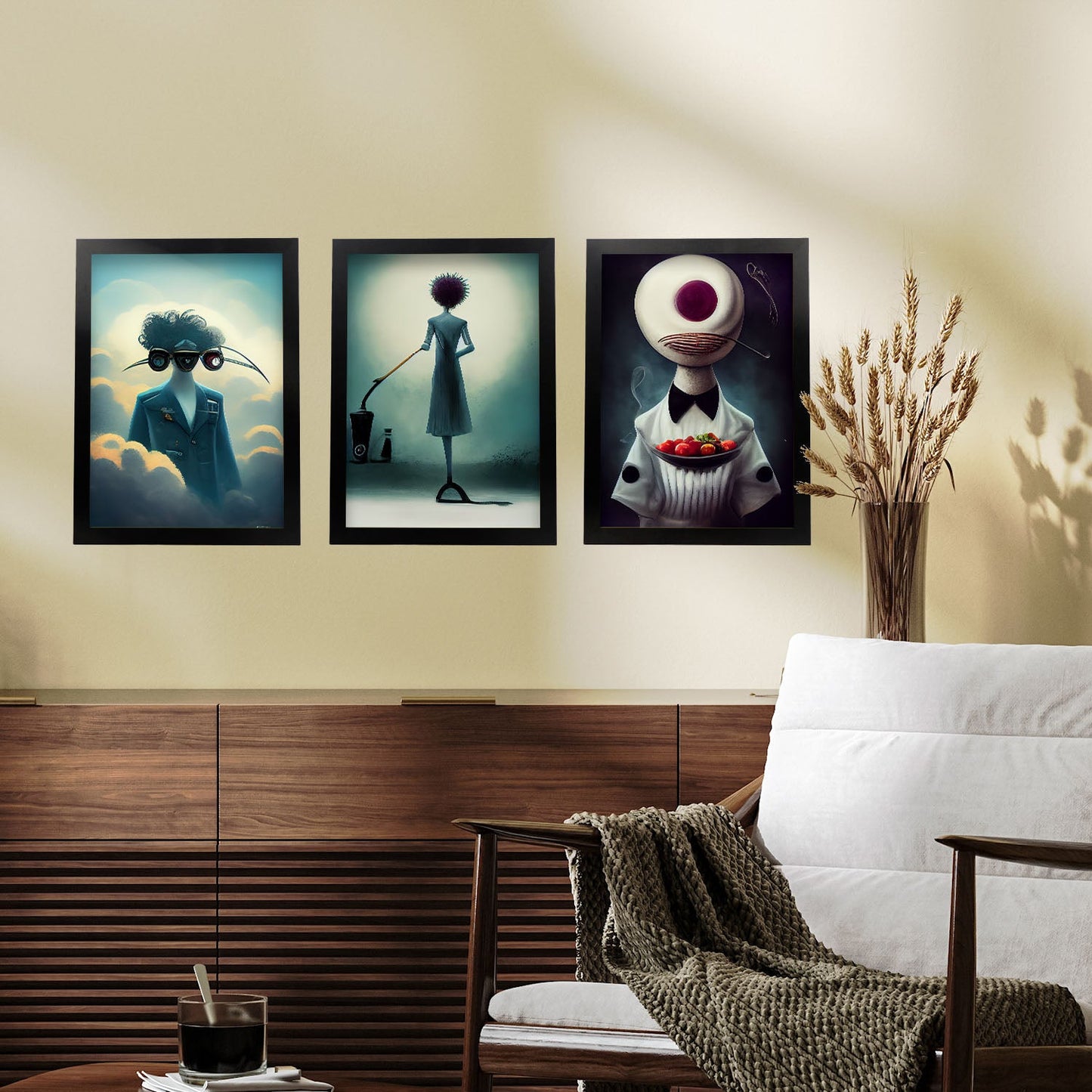 Burton style Animal Illustrations and Posters inspired by Burton's Dark and Goth art Interior Design and Decoration Sets Collection 28-Artwork-Nacnic-Nacnic Estudio SL