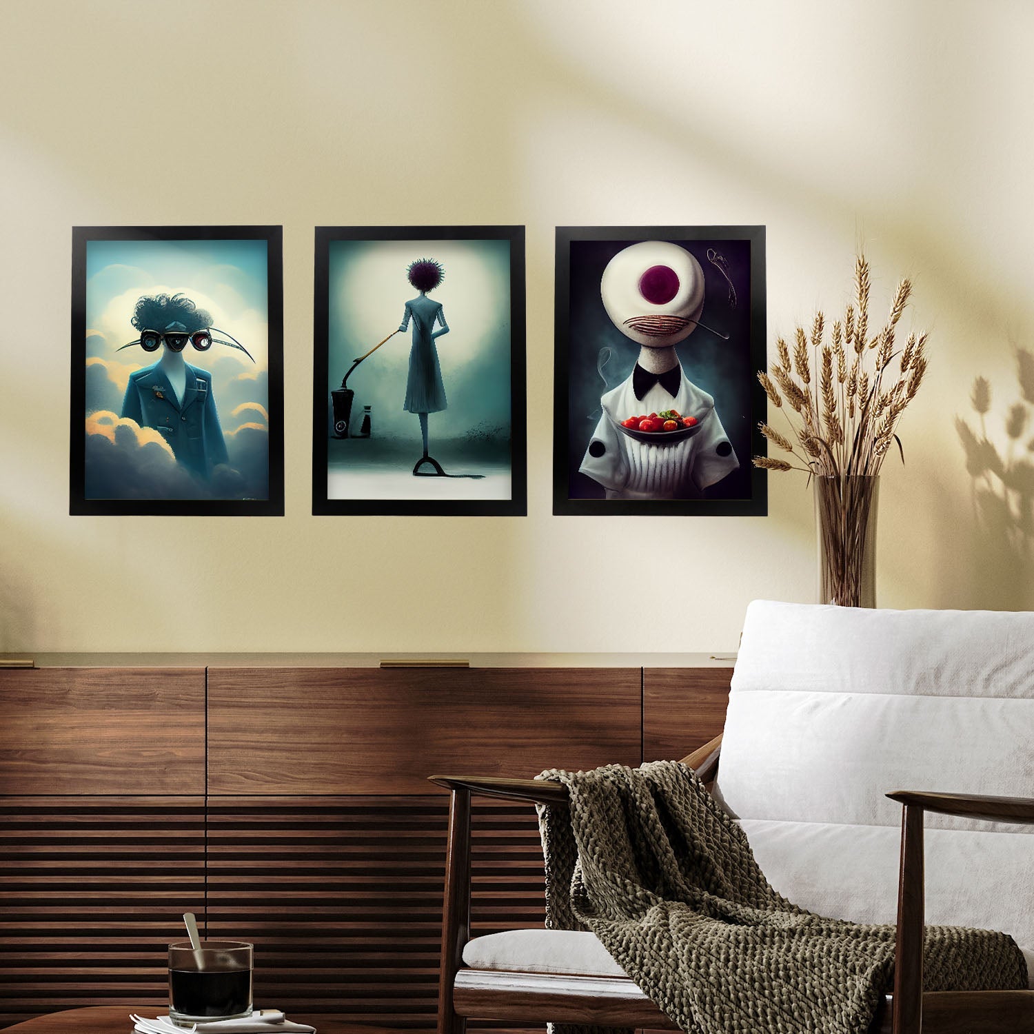 Burton style Animal Illustrations and Posters inspired by Burton's Dark and Goth art Interior Design and Decoration Sets Collection 28-Artwork-Nacnic-Nacnic Estudio SL