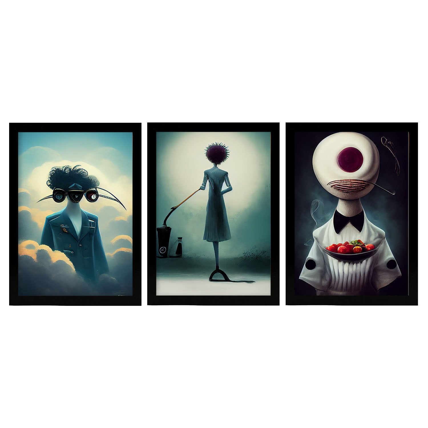 Burton style Animal Illustrations and Posters inspired by Burton's Dark and Goth art Interior Design and Decoration Sets Collection 28-Artwork-Nacnic-A4-Sin Marco-Nacnic Estudio SL