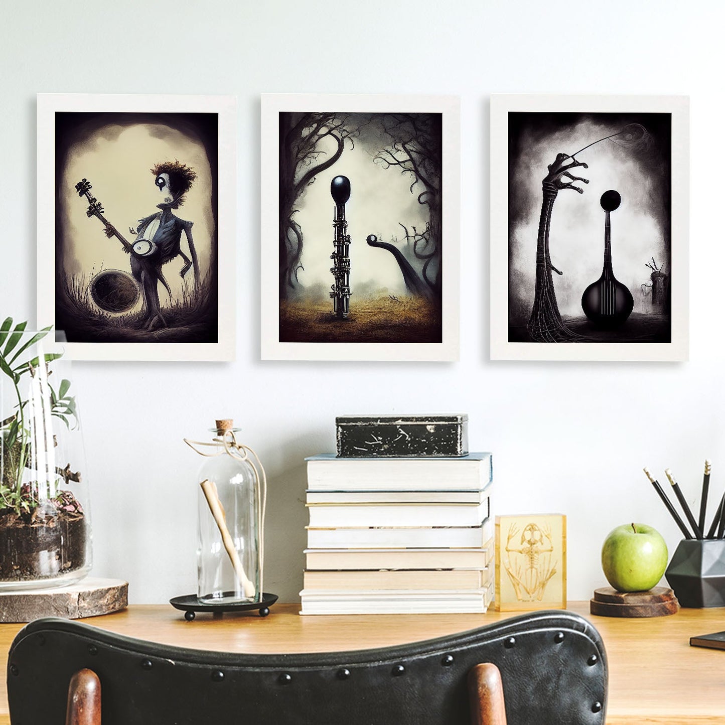 Burton style Animal Illustrations and Posters inspired by Burton's Dark and Goth art Interior Design and Decoration Sets Collection 3-Artwork-Nacnic-Nacnic Estudio SL