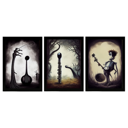 Burton style Animal Illustrations and Posters inspired by Burton's Dark and Goth art Interior Design and Decoration Sets Collection 3-Artwork-Nacnic-A4-Sin Marco-Nacnic Estudio SL