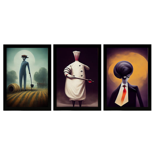 Burton style Animal Illustrations and Posters inspired by Burton's Dark and Goth art Interior Design and Decoration Sets Collection 30-Artwork-Nacnic-A4-Sin Marco-Nacnic Estudio SL