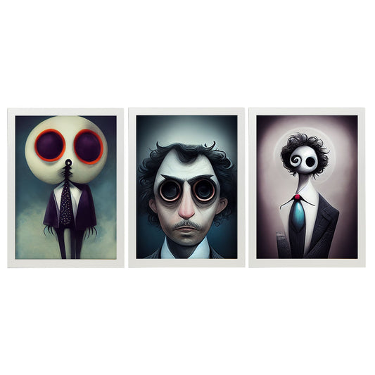 Burton style Animal Illustrations and Posters inspired by Burton's Dark and Goth art Interior Design and Decoration Sets Collection 4-Artwork-Nacnic-A4-Marco Blanco-Nacnic Estudio SL