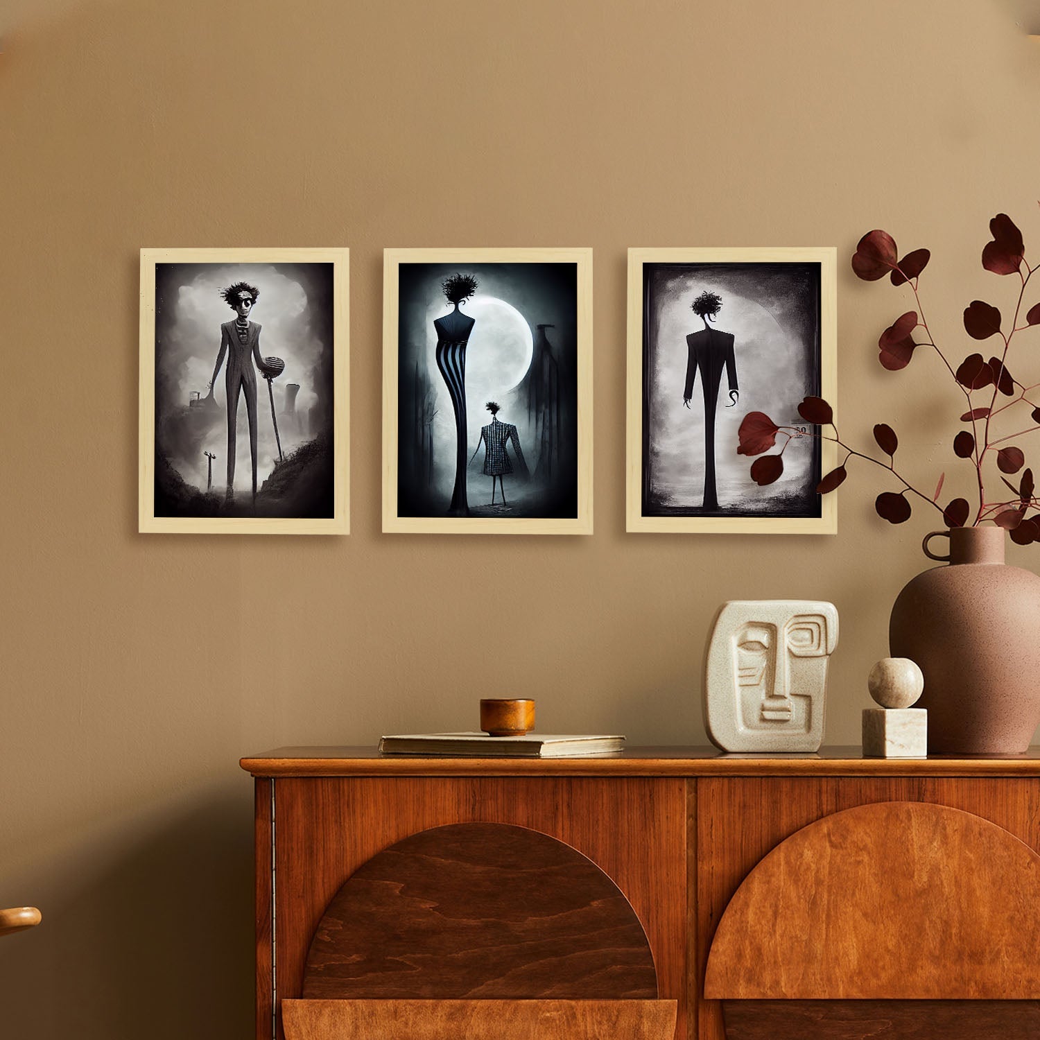 Burton style Animal Illustrations and Posters inspired by Burton's Dark and Goth art Interior Design and Decoration Sets Collection 5-Artwork-Nacnic-Nacnic Estudio SL