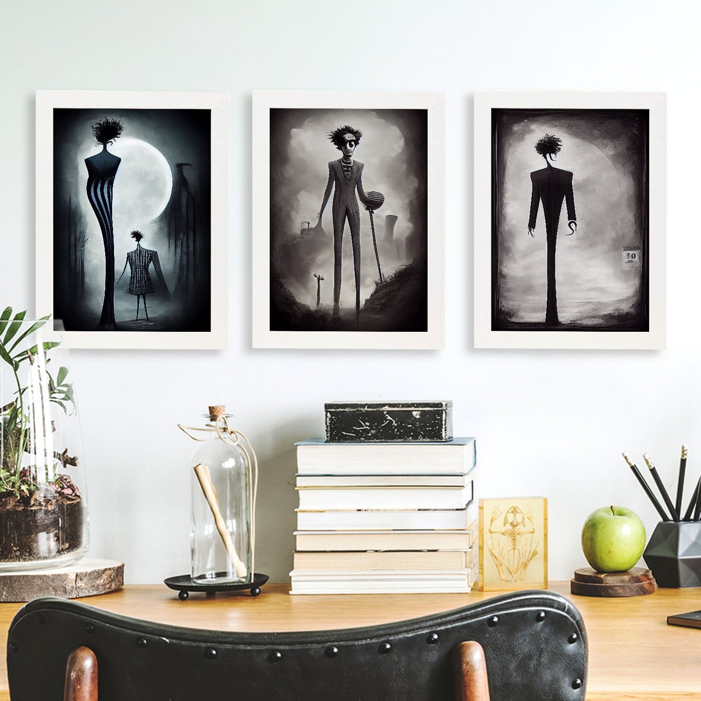 Burton style Animal Illustrations and Posters inspired by Burton's Dark and Goth art Interior Design and Decoration Sets Collection 5-Artwork-Nacnic-Nacnic Estudio SL