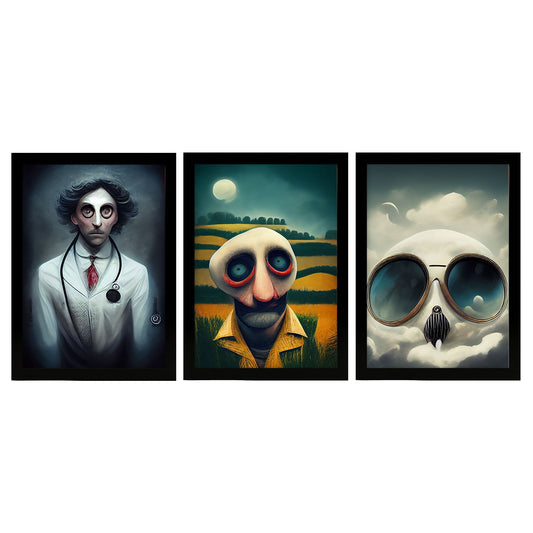 Burton style Animal Illustrations and Posters inspired by Burton's Dark and Goth art Interior Design and Decoration Sets Collection 6-Artwork-Nacnic-A4-Sin Marco-Nacnic Estudio SL