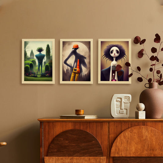 Burton style Animal Illustrations and Posters inspired by Burton's Dark and Goth art Interior Design and Decoration Sets Collection 7-Artwork-Nacnic-Nacnic Estudio SL