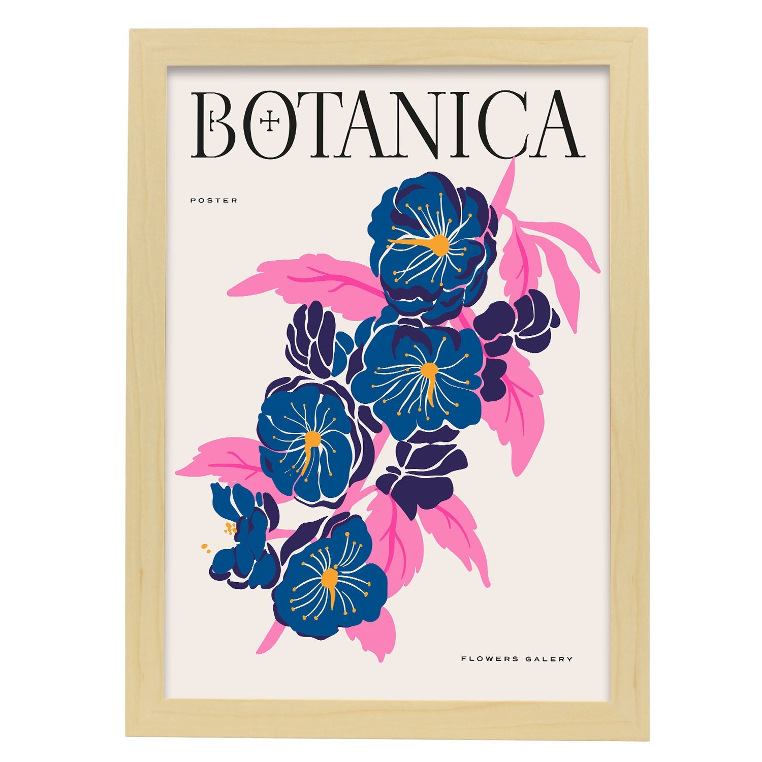 Buttercup Flowers-Artwork-Nacnic-A3-Marco Madera clara-Nacnic Estudio SL