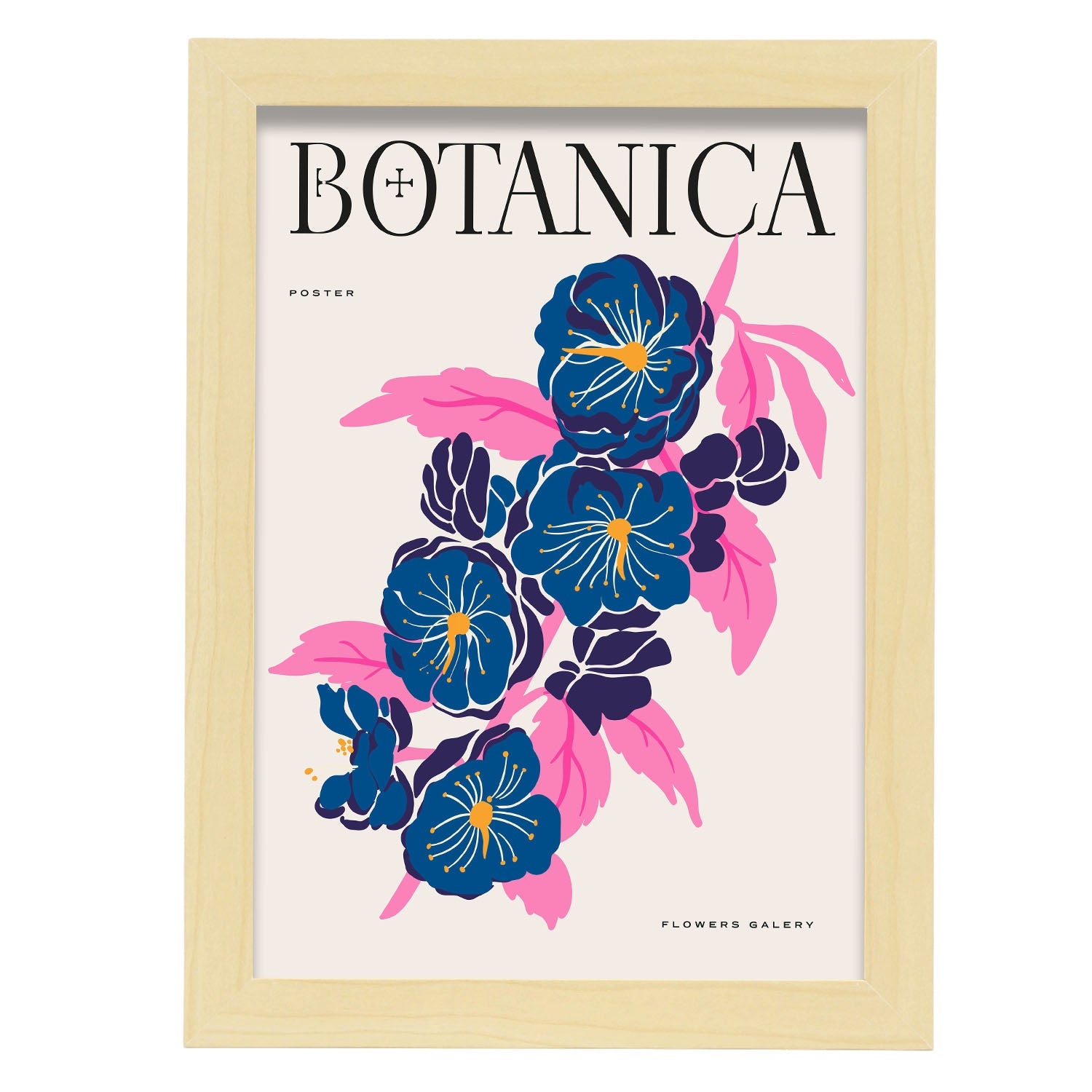 Buttercup Flowers-Artwork-Nacnic-A4-Marco Madera clara-Nacnic Estudio SL