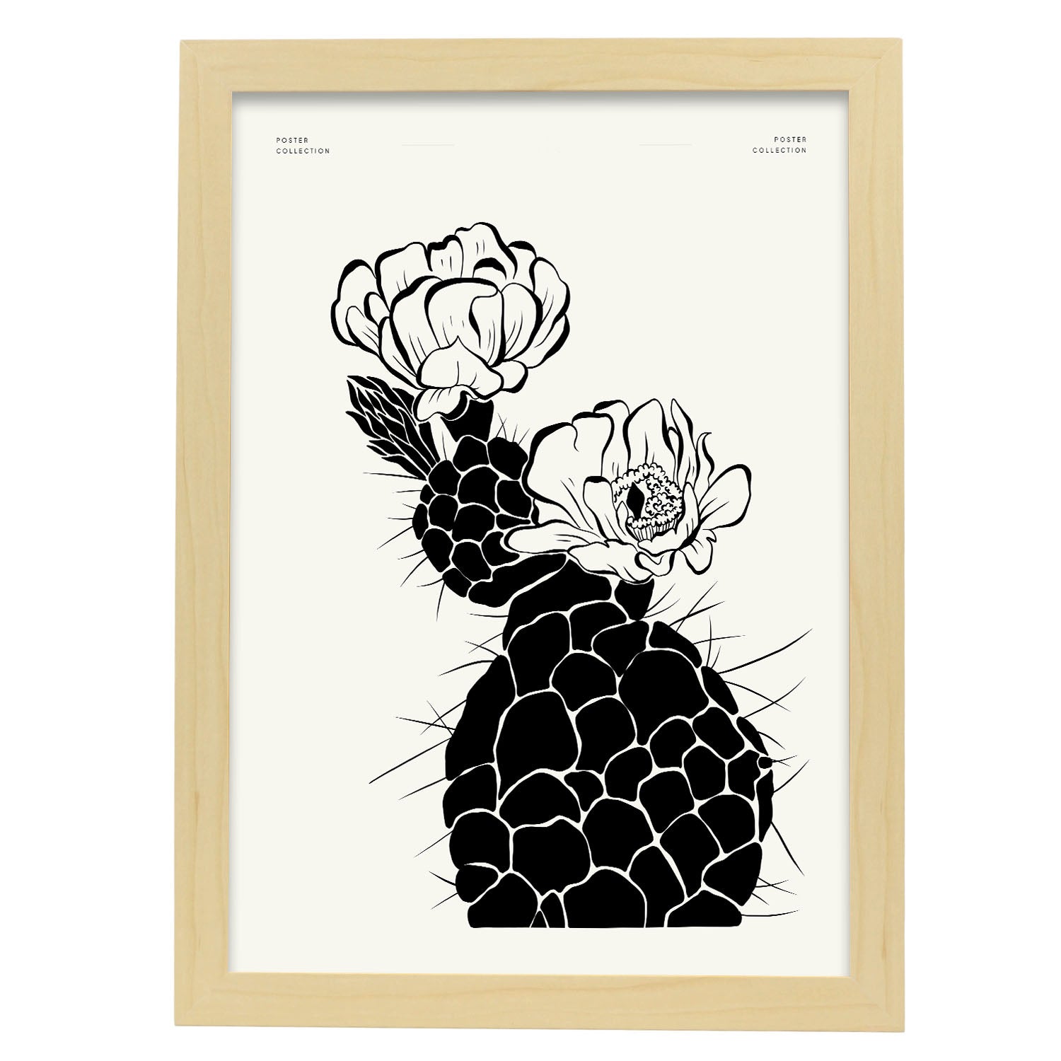 Cactus-Artwork-Nacnic-A3-Marco Madera clara-Nacnic Estudio SL