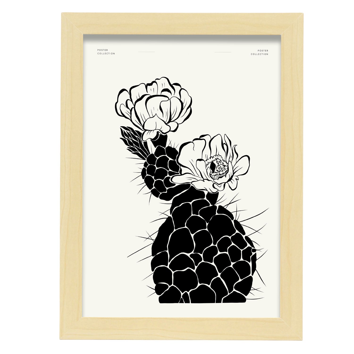 Cactus-Artwork-Nacnic-A4-Marco Madera clara-Nacnic Estudio SL