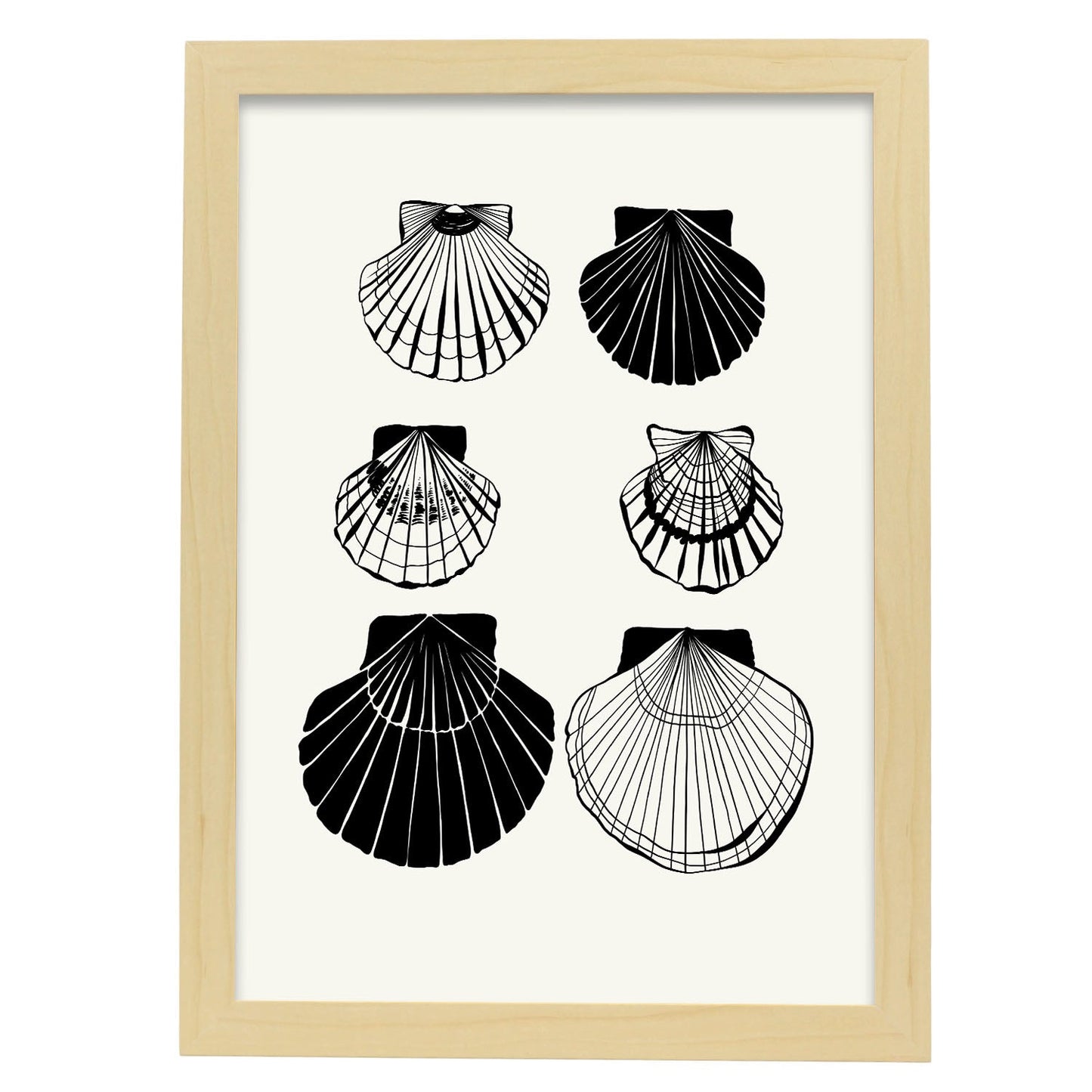 Calico Scallops-Artwork-Nacnic-A3-Marco Madera clara-Nacnic Estudio SL