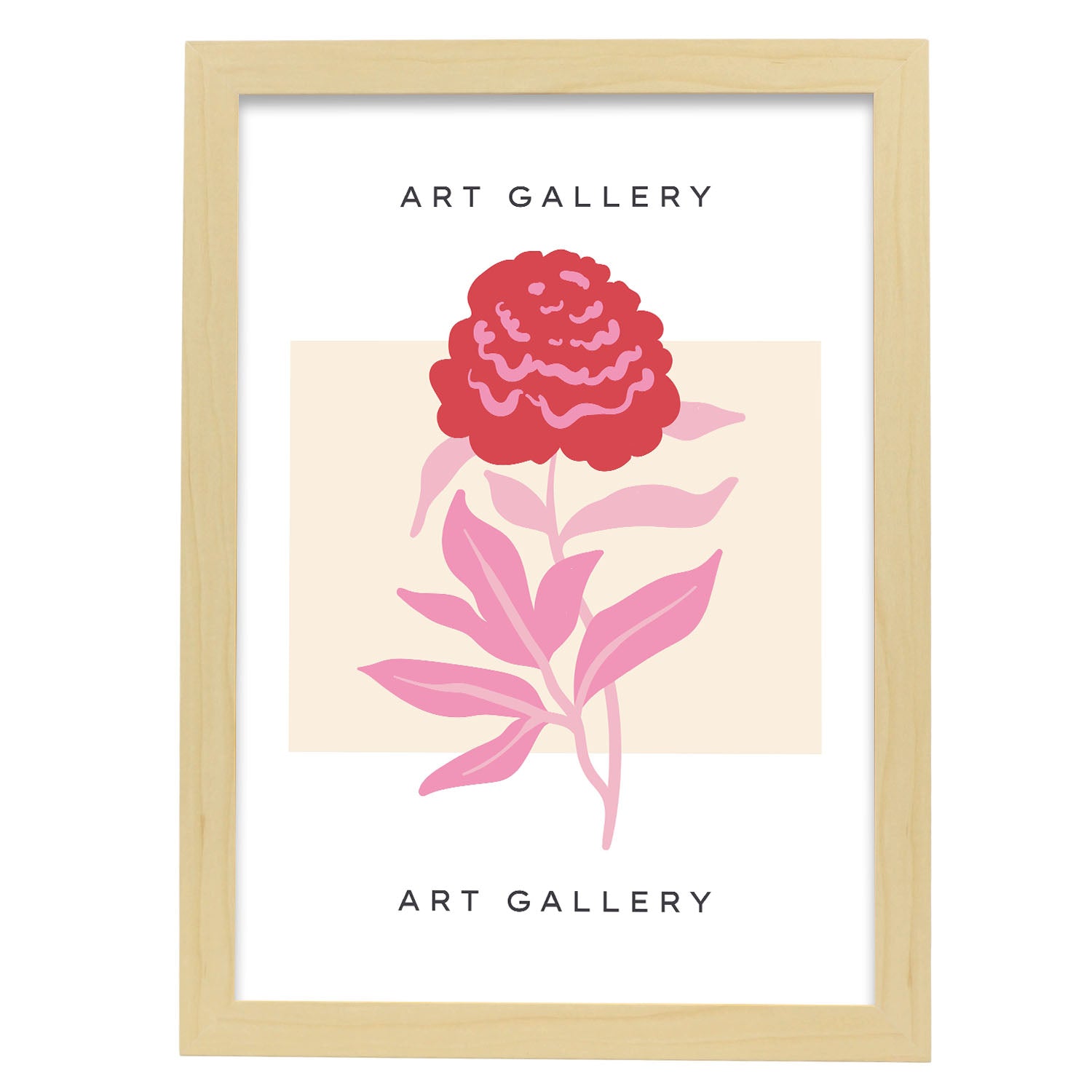 Camellia Flower-Artwork-Nacnic-A3-Marco Madera clara-Nacnic Estudio SL