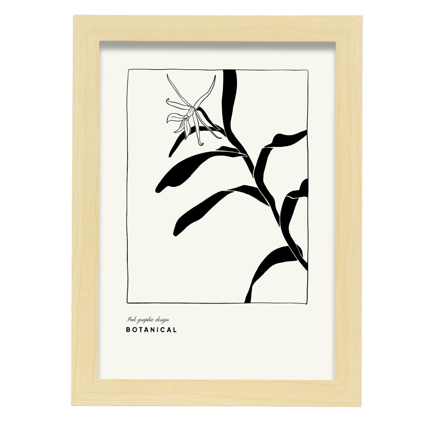 Cannna Plant-Artwork-Nacnic-A4-Marco Madera clara-Nacnic Estudio SL
