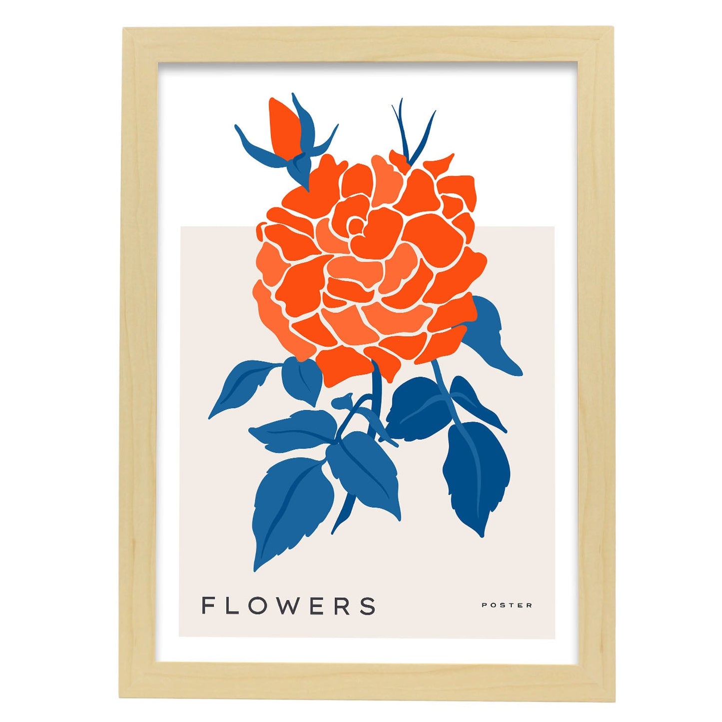 Carnation FLower Bud-Artwork-Nacnic-A3-Marco Madera clara-Nacnic Estudio SL
