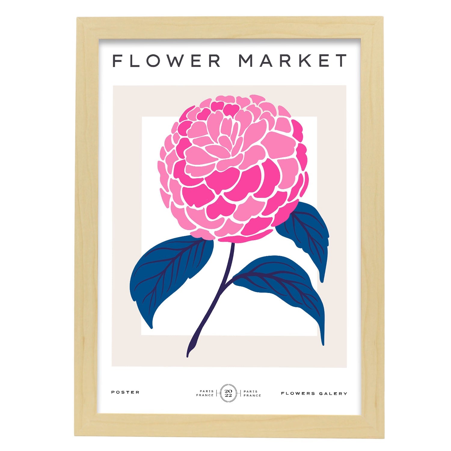 Carnation Flowers-Artwork-Nacnic-A3-Marco Madera clara-Nacnic Estudio SL