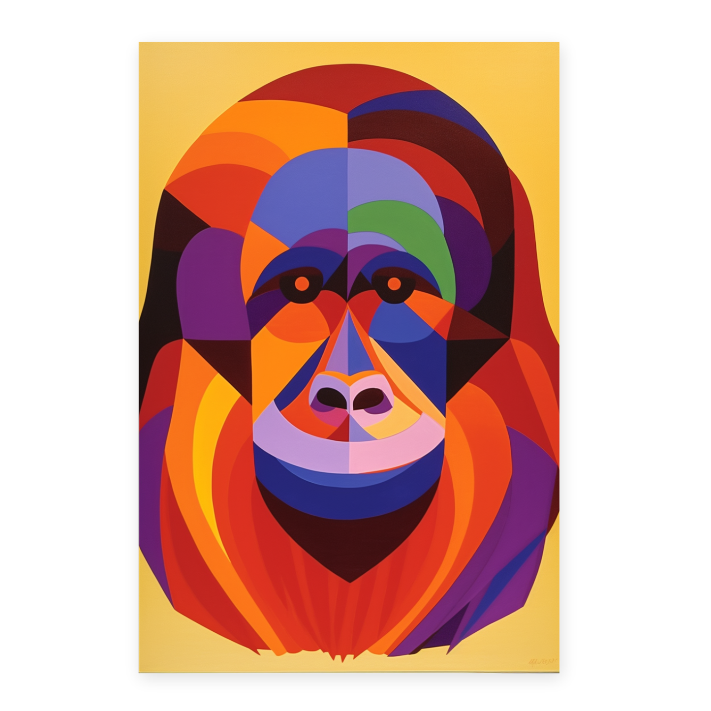 Cartel de Orangután Estilo Victor Vasarely