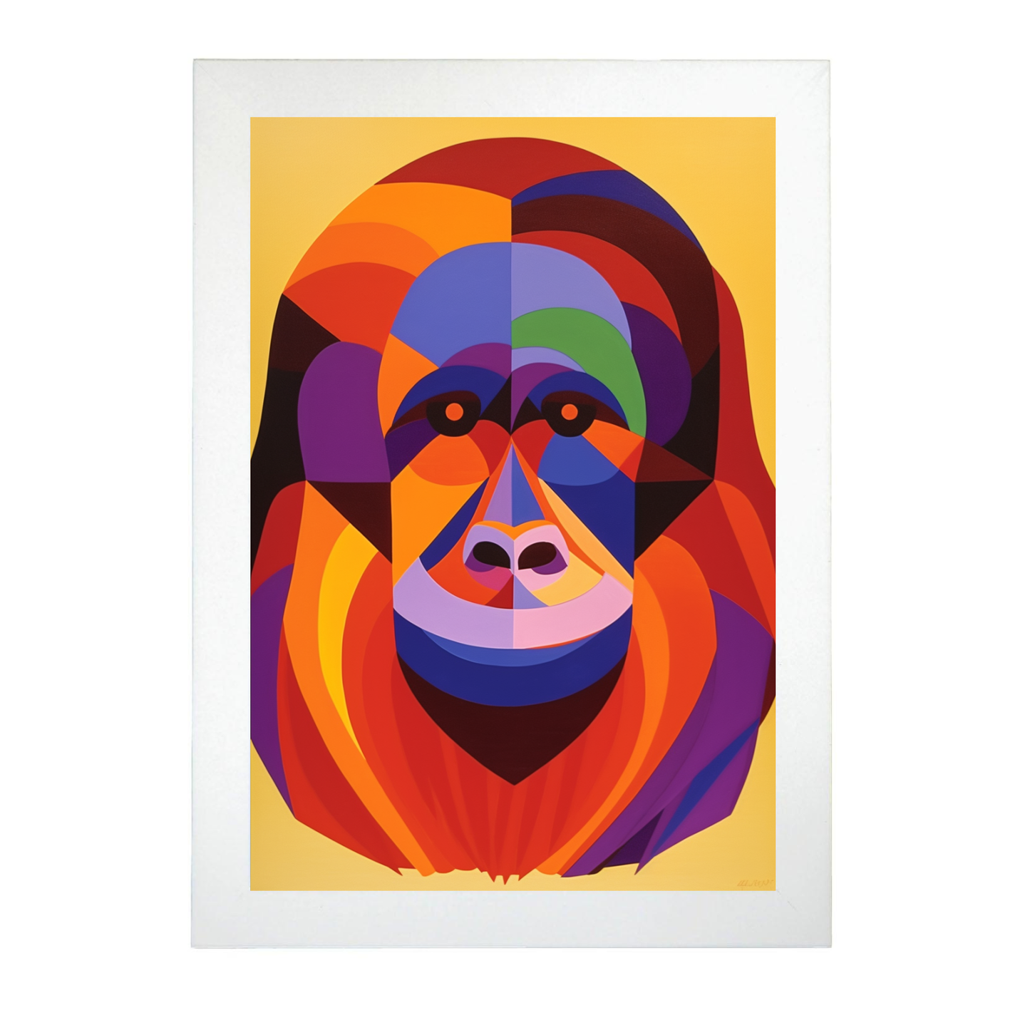 Cartel de Orangután Estilo Victor Vasarely