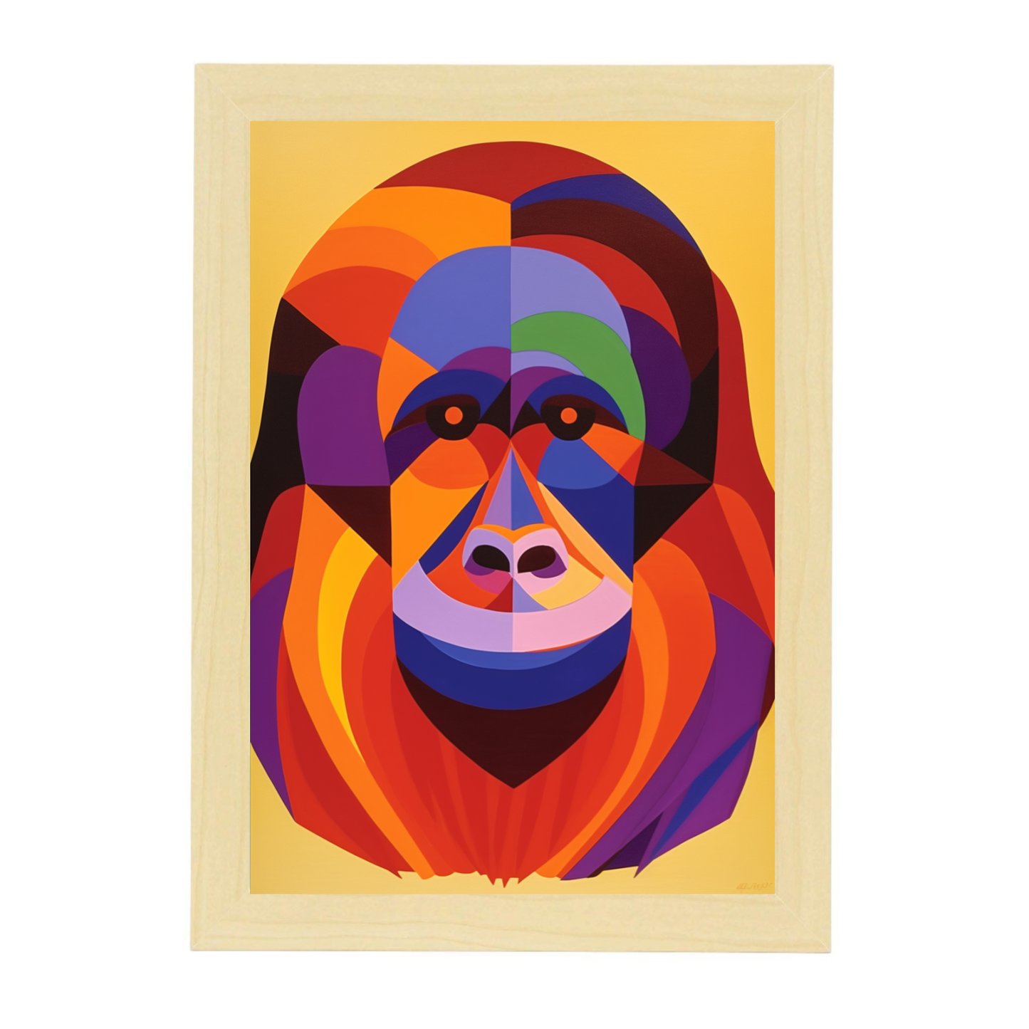 Cartel de Orangután Estilo Victor Vasarely