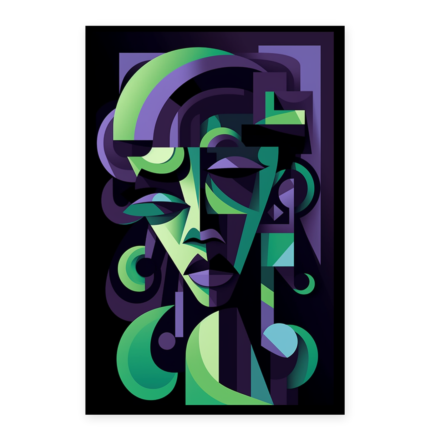 Lámina Ilustración Mujer Negra Elegante