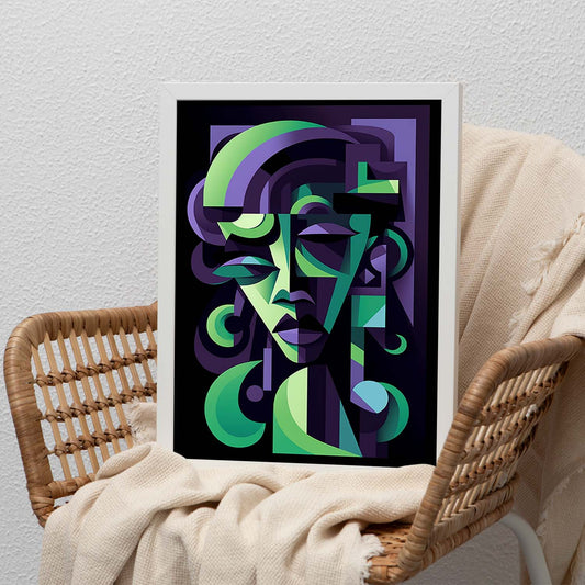 Lámina Ilustración Mujer Negra Elegante