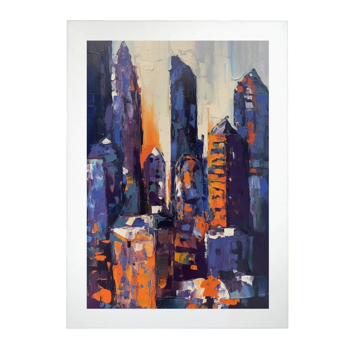 Cartel de Silueta de Ciudad al Atardecer