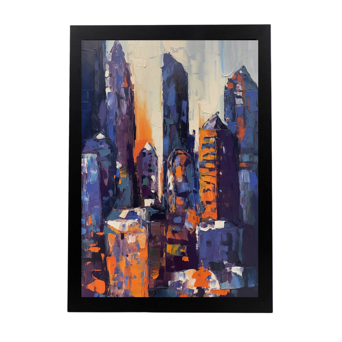 Cartel de Silueta de Ciudad al Atardecer