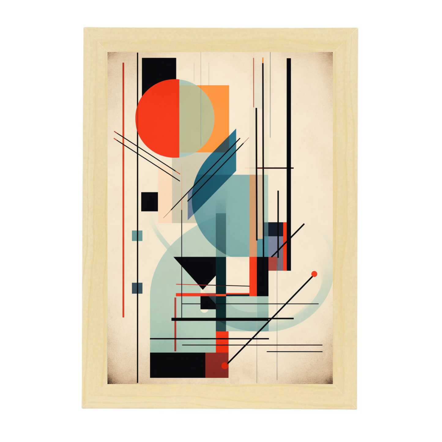 Cartel Geométrico con Fondo de Bauhaus