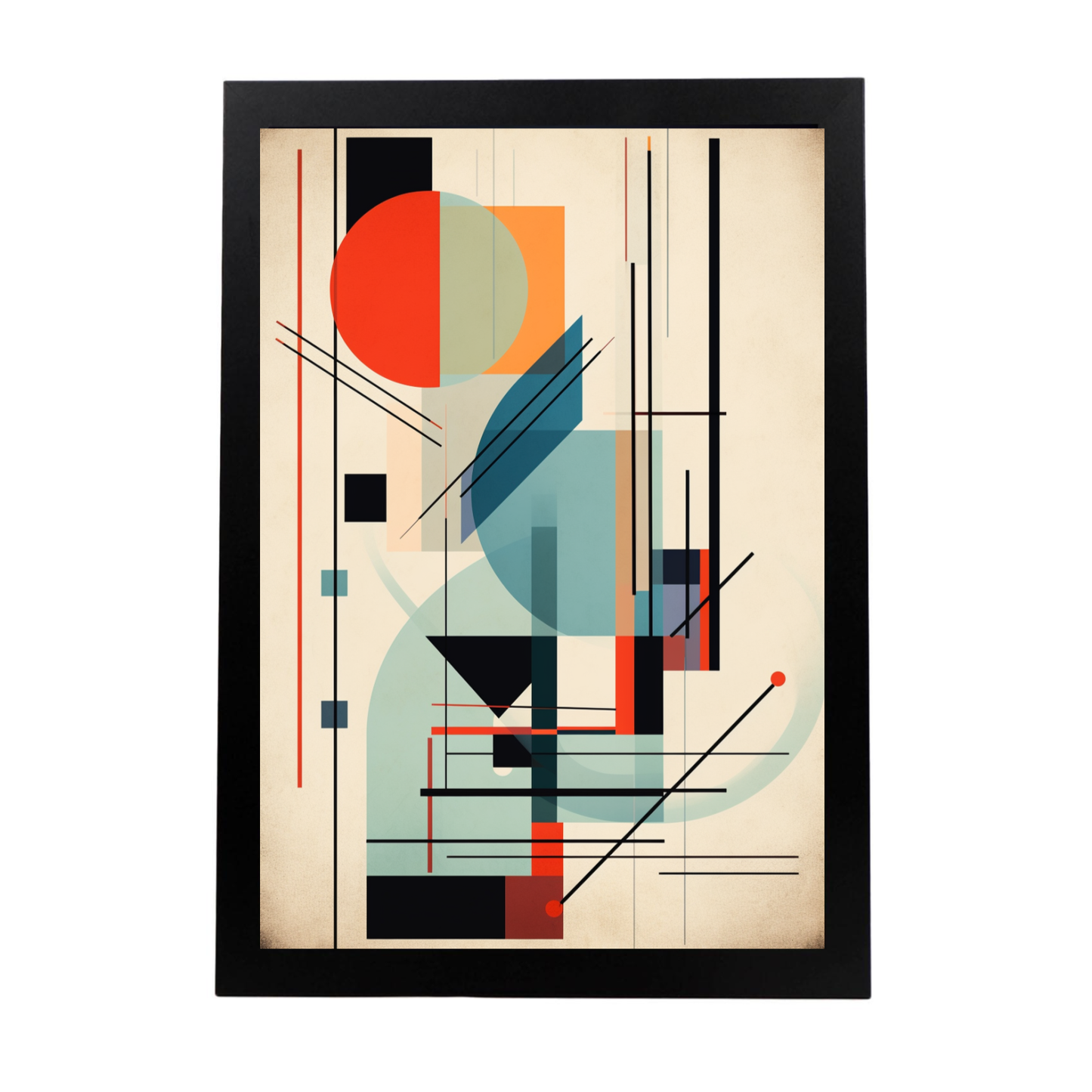 Cartel Geométrico con Fondo de Bauhaus