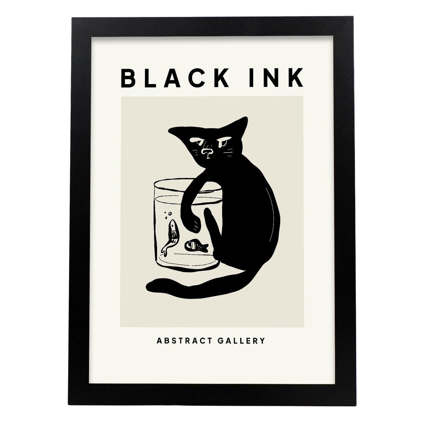 Cat hooking a fish-Artwork-Nacnic-A3-Sin marco-Nacnic Estudio SL