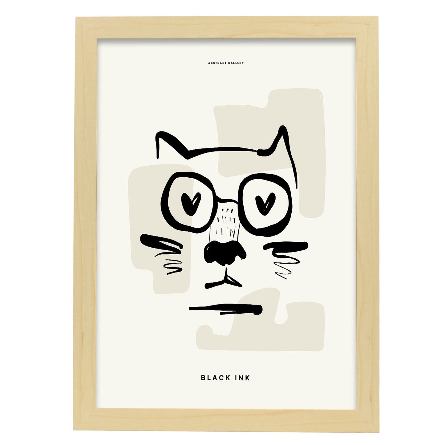 Cat love-Artwork-Nacnic-A3-Marco Madera clara-Nacnic Estudio SL