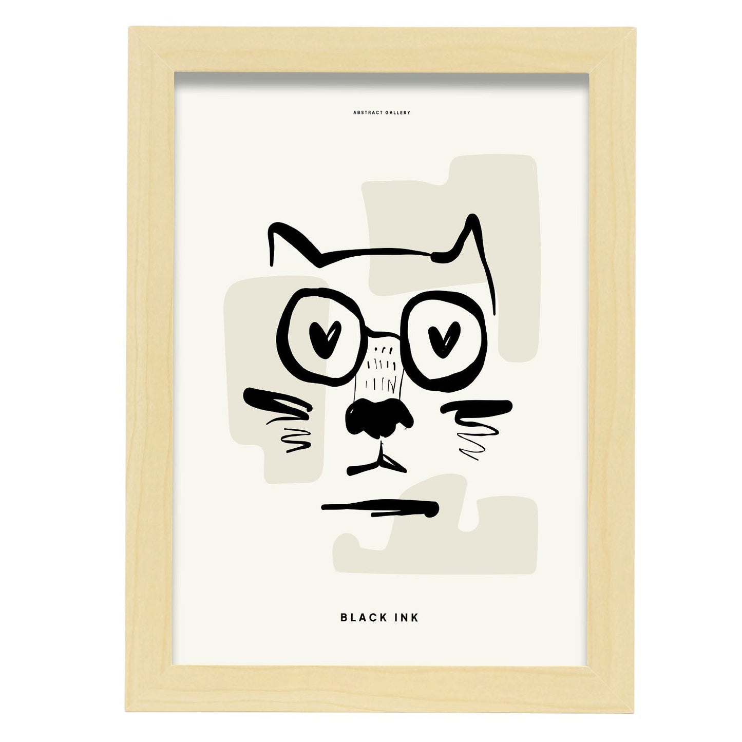 Cat love-Artwork-Nacnic-A4-Marco Madera clara-Nacnic Estudio SL