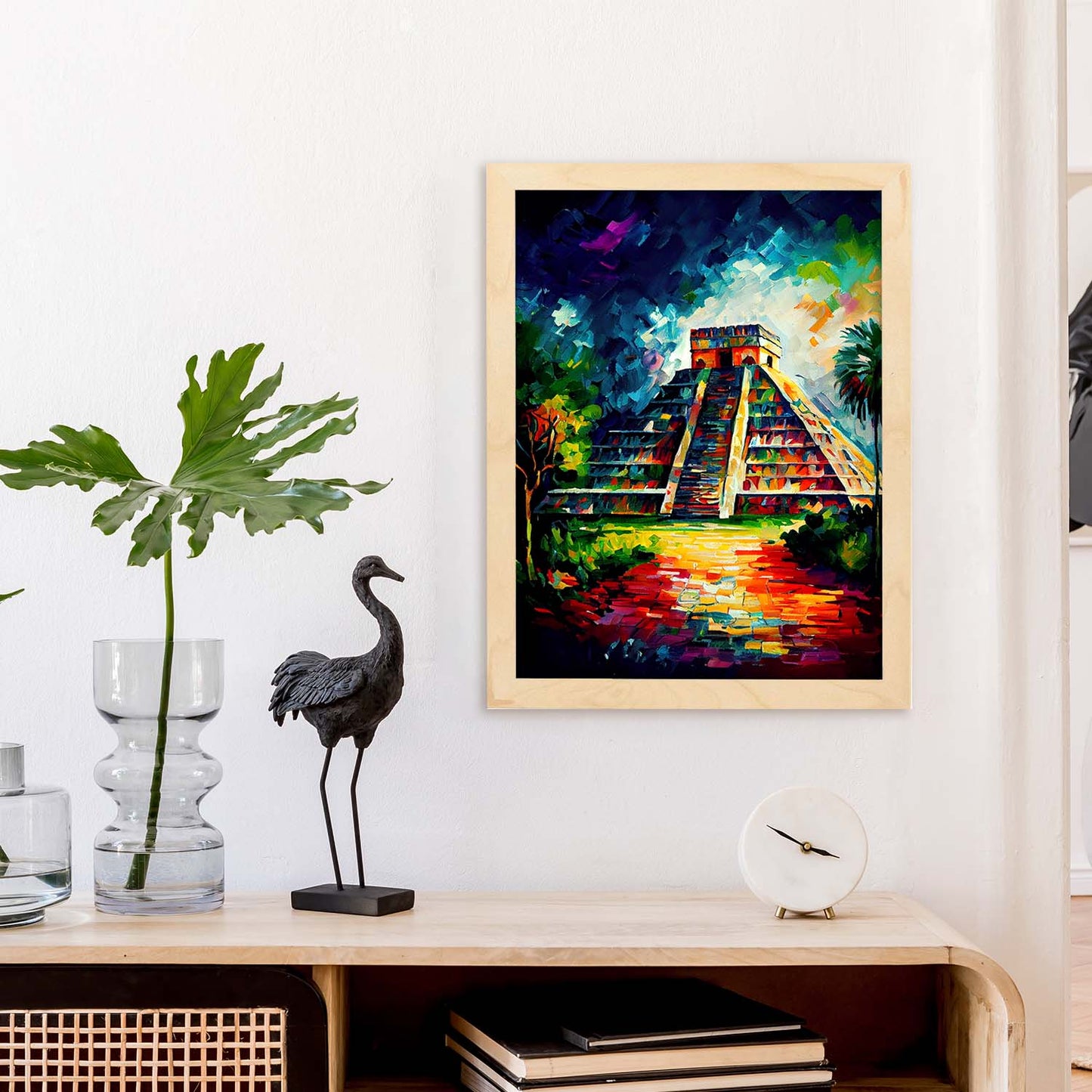 Chichen nacnico itza yucatan mexico pincel de pintura al óleo. Estampados de arte de pared estético para el diseño de dormitorio o sala de estar.-Artwork-Nacnic-Nacnic Estudio SL