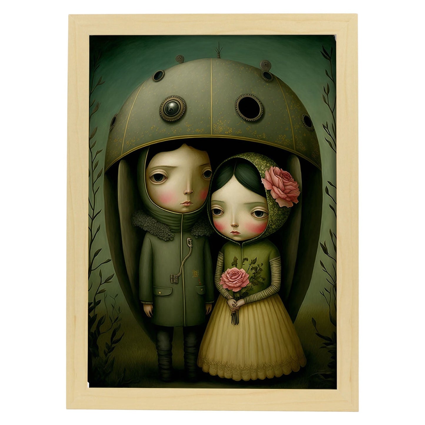 Cinemática supranaturalista nacnica por Duy Huynh Benjamin l. Estampados de arte de pared estético para el diseño de dormitorio o sala de estar.-Artwork-Nacnic-A4-Marco Madera clara-Nacnic Estudio SL
