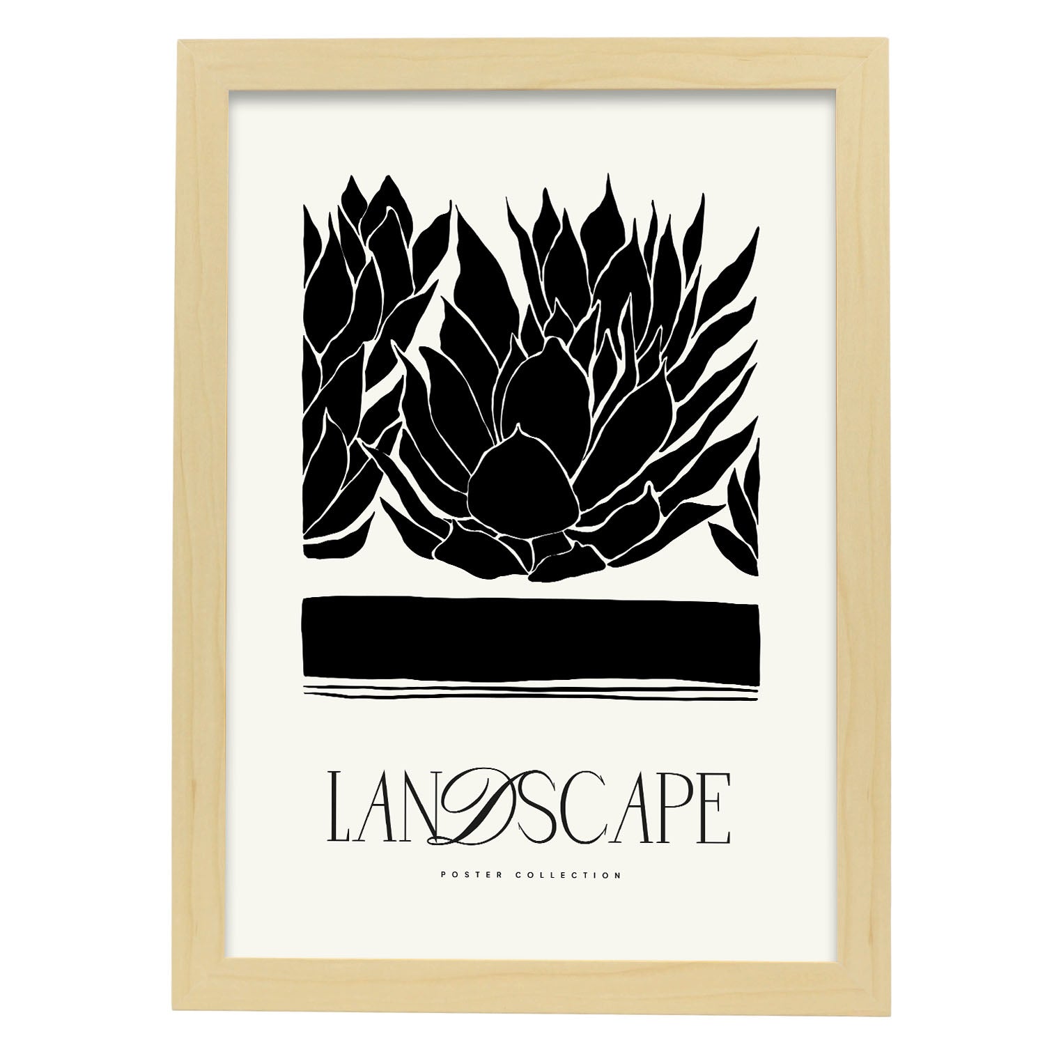 Closeup Succulents-Artwork-Nacnic-A3-Marco Madera clara-Nacnic Estudio SL