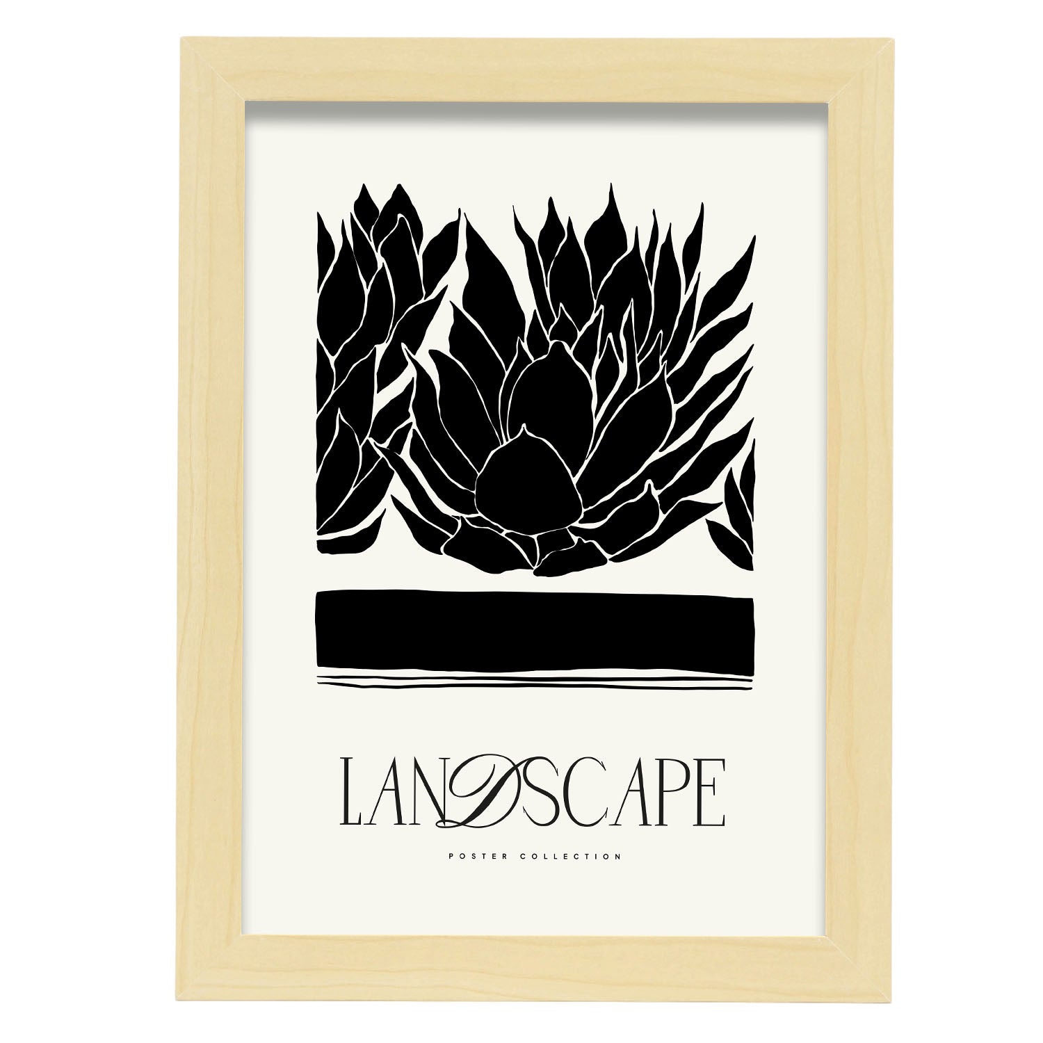 Closeup Succulents-Artwork-Nacnic-A4-Marco Madera clara-Nacnic Estudio SL