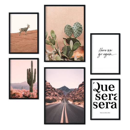 - Conjunto 6 Pósters Fotografías Desierto Mexico - Impresión Arte Mural - Cuadros Decorativos Salón Dormitorio Habitacion - A3 y A4.-Artwork-Nacnic-Nacnic Estudio SL