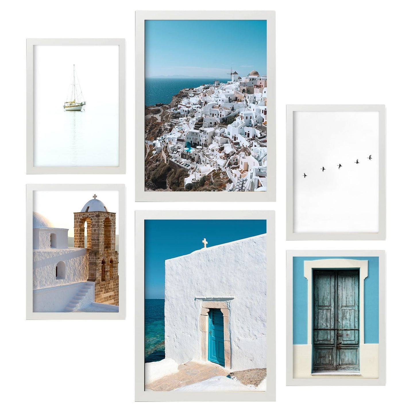 Copy of - Conjunto 6 Pósters Fotografía Islas Griegas - Láminas Impresión Arte Mural Verano en Grecia - Decoración Hogar.-Artwork-Nacnic-Marco Blanco-Nacnic Estudio SL