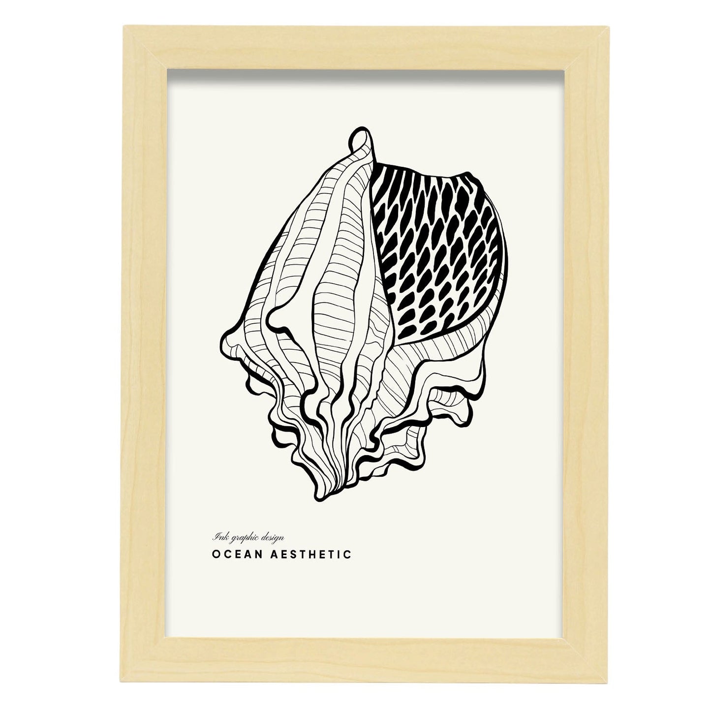 Crown conch-Artwork-Nacnic-A4-Marco Madera clara-Nacnic Estudio SL
