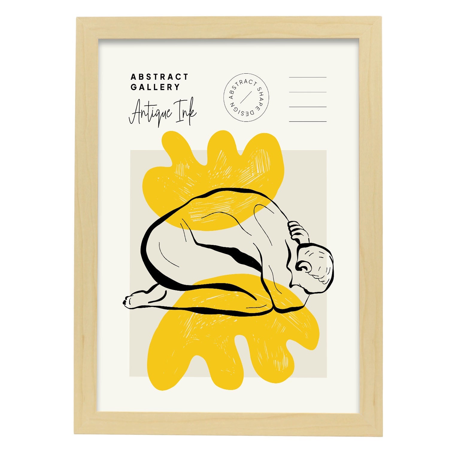 Curled up Ceasar-Artwork-Nacnic-A3-Marco Madera clara-Nacnic Estudio SL