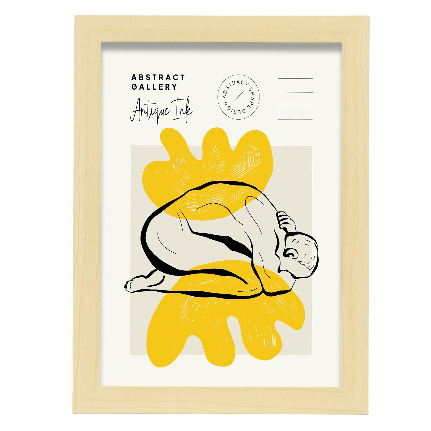 Curled up Ceasar-Artwork-Nacnic-A4-Marco Madera clara-Nacnic Estudio SL