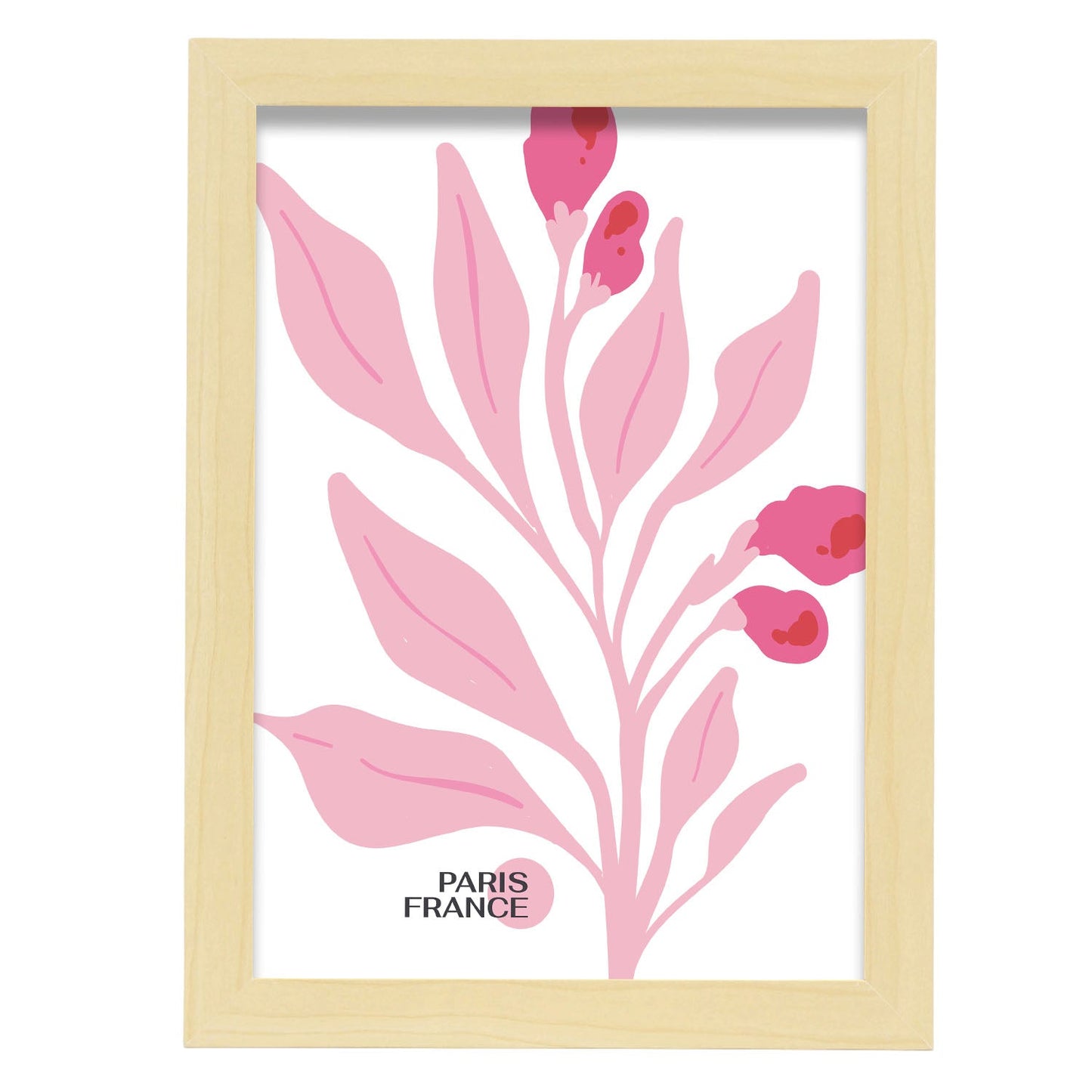 Cyclamen Flowers-Artwork-Nacnic-A4-Marco Madera clara-Nacnic Estudio SL