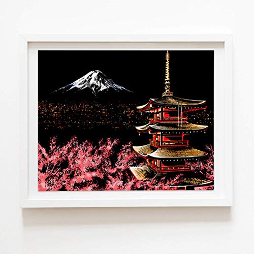 Dibujos para rascar. Torre Eiffel Molinos Holanda Monte Fuji. Láminas con fondo colorido para rascar. Scratch Painting. Manualidad rascar Serie ciudades.Hojas de rascar. Sets de 3 hojas de 40.5*28.5cm-Nacnic-Nacnic Estudio SL