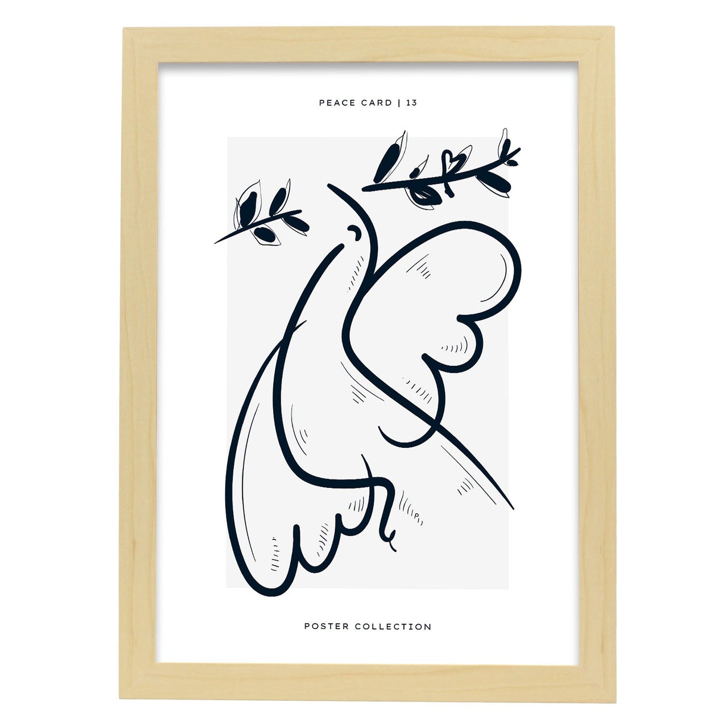 Dove lines-Artwork-Nacnic-A3-Marco Madera clara-Nacnic Estudio SL