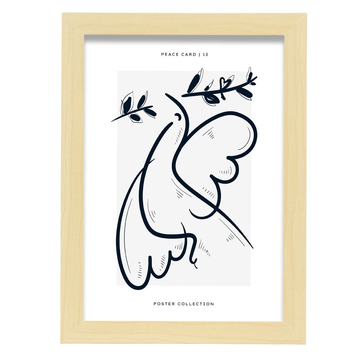 Dove lines-Artwork-Nacnic-A4-Marco Madera clara-Nacnic Estudio SL