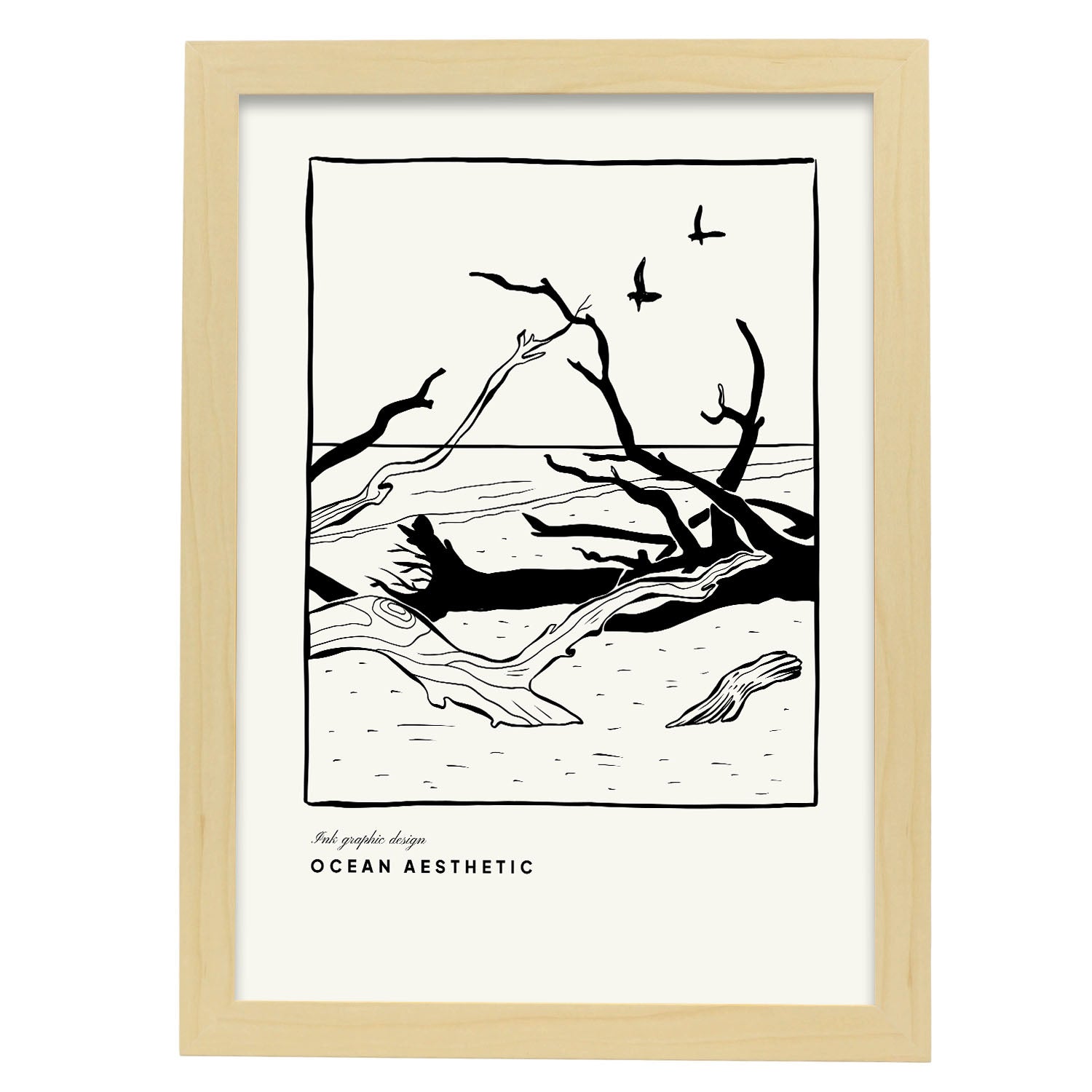 Driftwood-Artwork-Nacnic-A3-Marco Madera clara-Nacnic Estudio SL