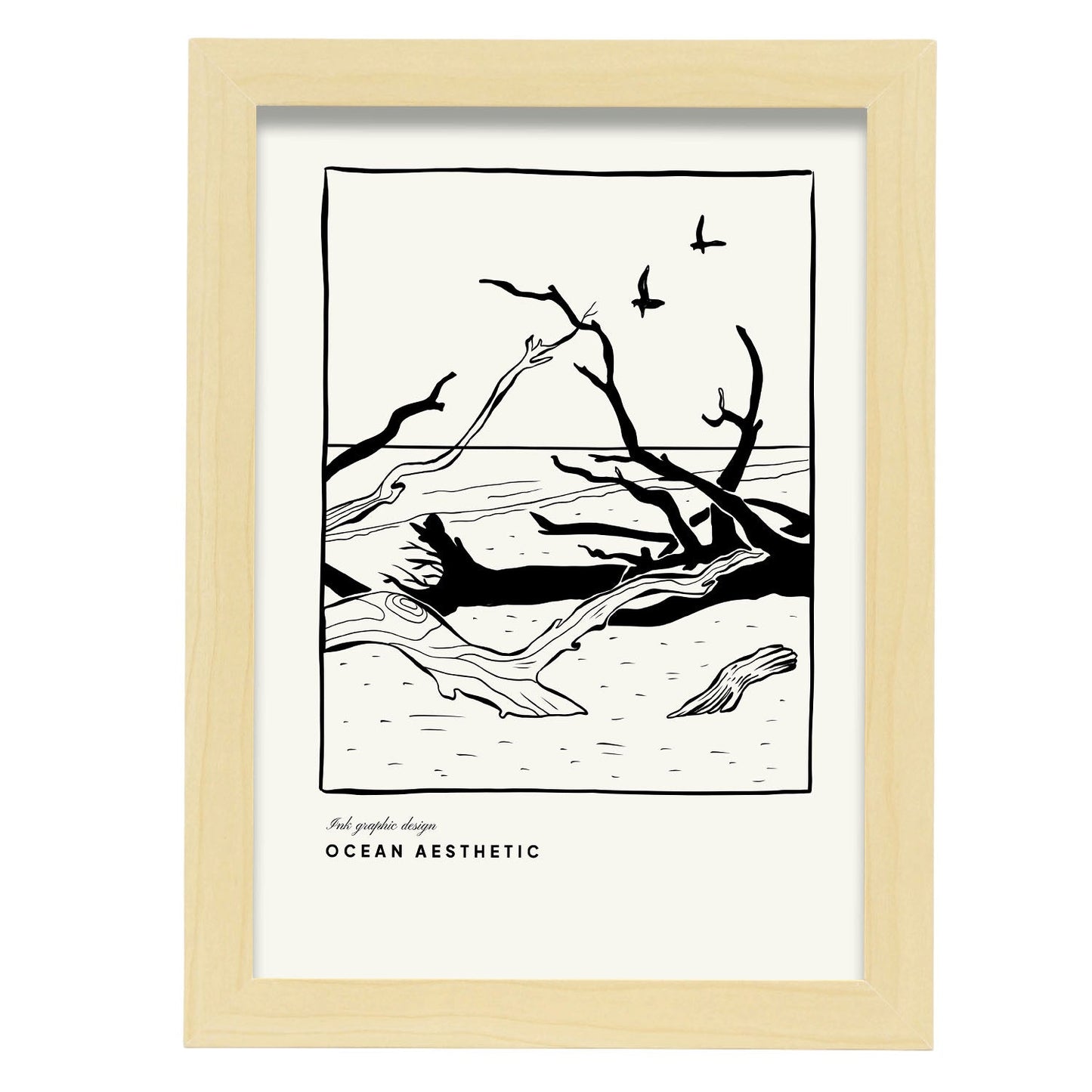 Driftwood-Artwork-Nacnic-A4-Marco Madera clara-Nacnic Estudio SL