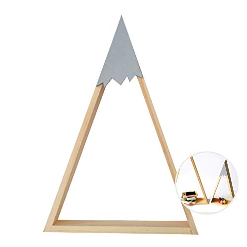 Estantería de pared amarilla de estilo nórdico. Estante doble flotante triangular de pared.-Nacnic-Nacnic Estudio SL