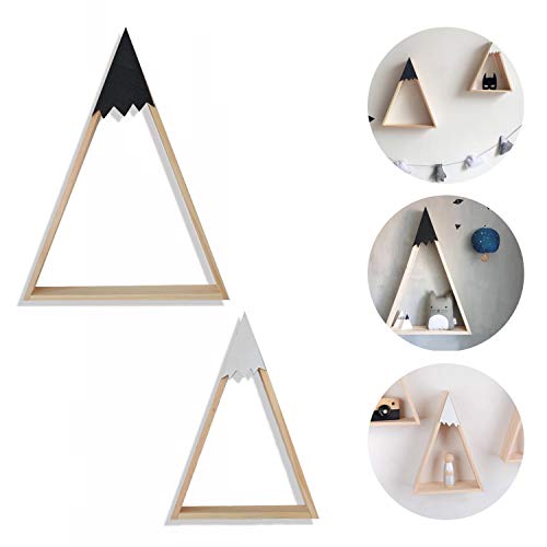 Estantería de pared blanca de estilo nórdico. Estante doble flotante triangular de pared.-Nacnic-Nacnic Estudio SL